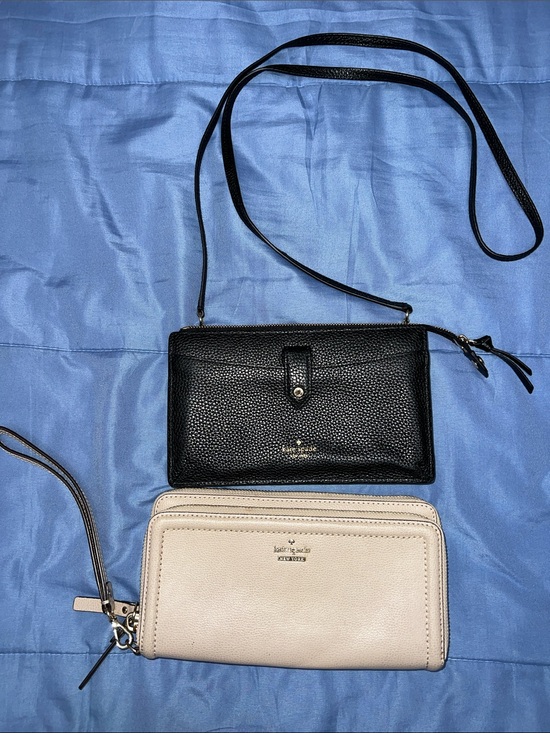 kate spade Handbags - Kate Spade Black Crossbody Wallet and Cream wallet/Wristlet